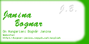 janina bognar business card